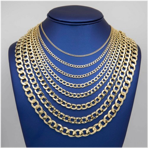 Sunshine Curb Link Necklace in 10K Yellow Gold