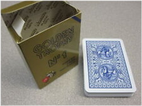 Golden Trophy Blue Modiano Plastic Playing Card Deck