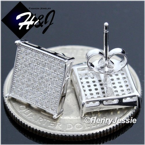 Silver Ice Square Stud Earring