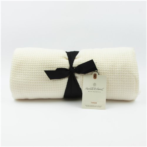 Creamy Woven Texture Throw Blanket