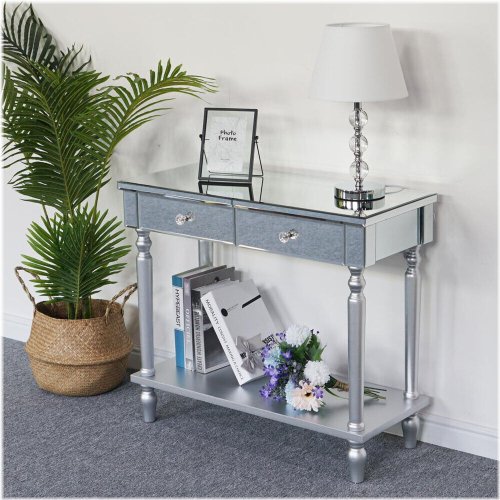 Mirrored Shelf Table for Hallway, Entryway or Living Room