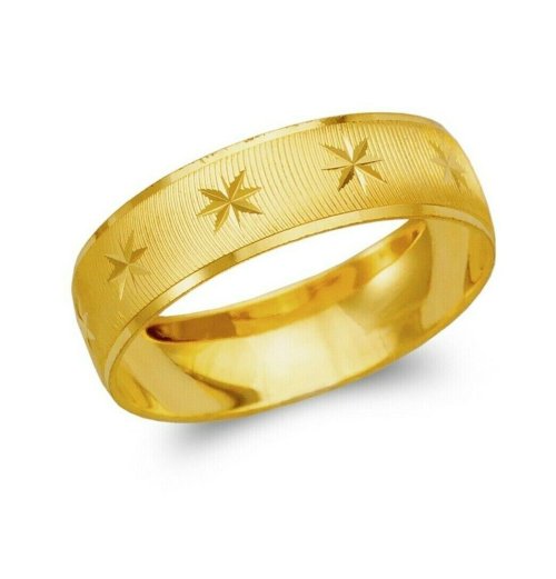 Golden Promise Ring - 14K Solid Gold Band for Weddings and Anniversaries