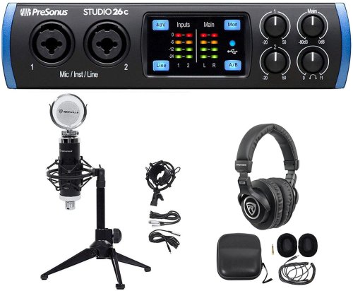 Solo Podcaster Recording Bundle with Presonus Interface and Stand