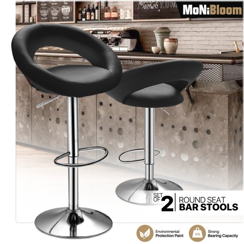 Leather Swivel Counter Height Dining Chairs