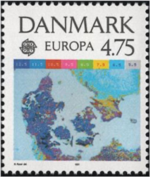 Satellite Views of Denmark and Faroe Islands Stamp Collection