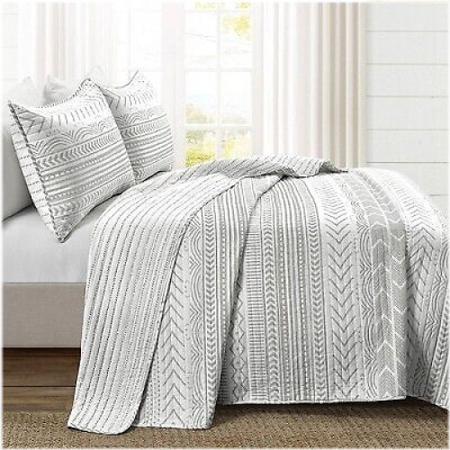 Hygge Geo Reversible Cotton Quilt & Sham Set
