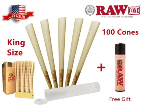 King-Sized RAW Cones Bundle with Clipper Lighter