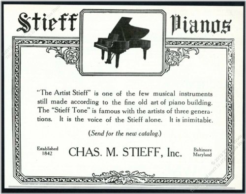 Vintage Print Ad for 1925 Artist Steiff Grand Piano