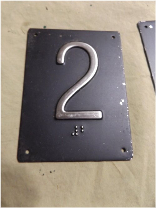 Braille-Embossed Metal Room Number Plaque