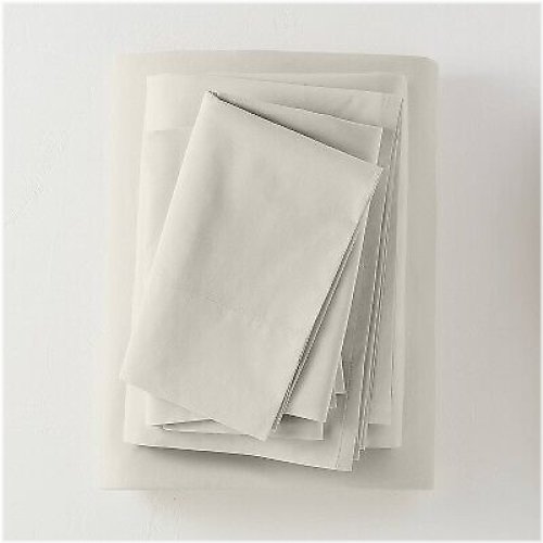 Washed Supima Percale Solid Sheet Set "Natural Elegance