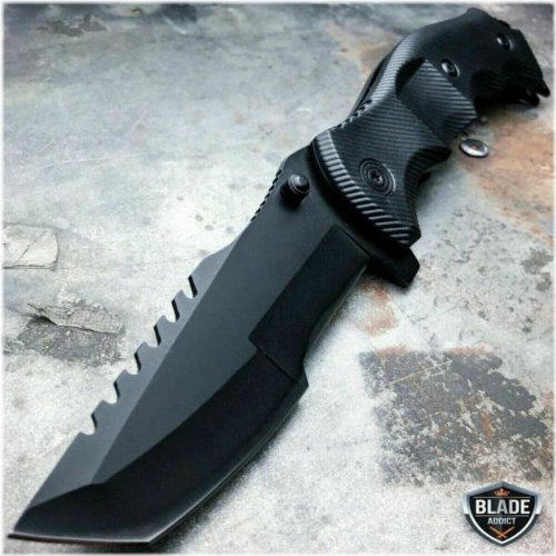 Black Cleaver Razor Folding Knife