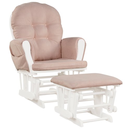 Cozy Haven Rocking Chair and Ottoman Set with Plush Cushion