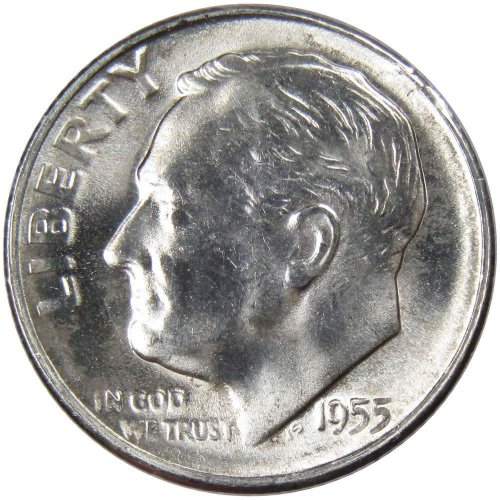 1955 S BU Uncirculated Roosevelt Dime