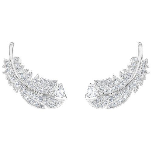 Feathered Crystal Stud Earrings