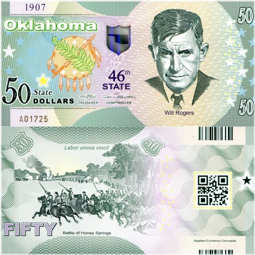 Oklahoma State Heritage $50 Note