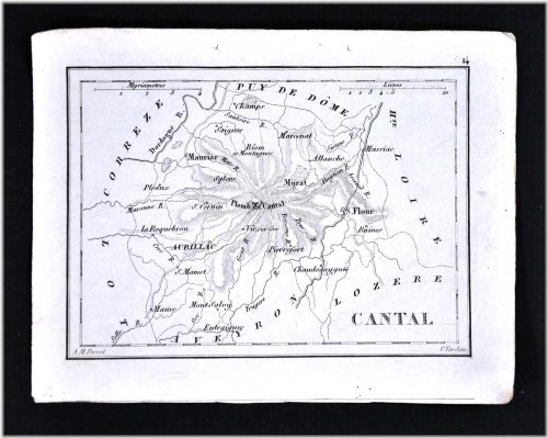 Cantal-Aurillac-Murat-St. Flour 1833 Vintage Map