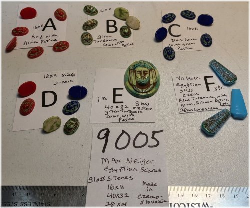 Neiger Art Deco Egyptian Scarab Pharaoh Cameo Collection