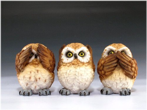 Three Wise Owls Figurine Set