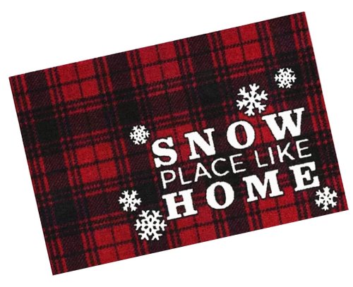 Festive Snowflake Plaid Accent Rug