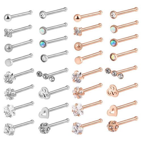 Surgical Steel Bone Studs Piercing Set - 16 Pieces