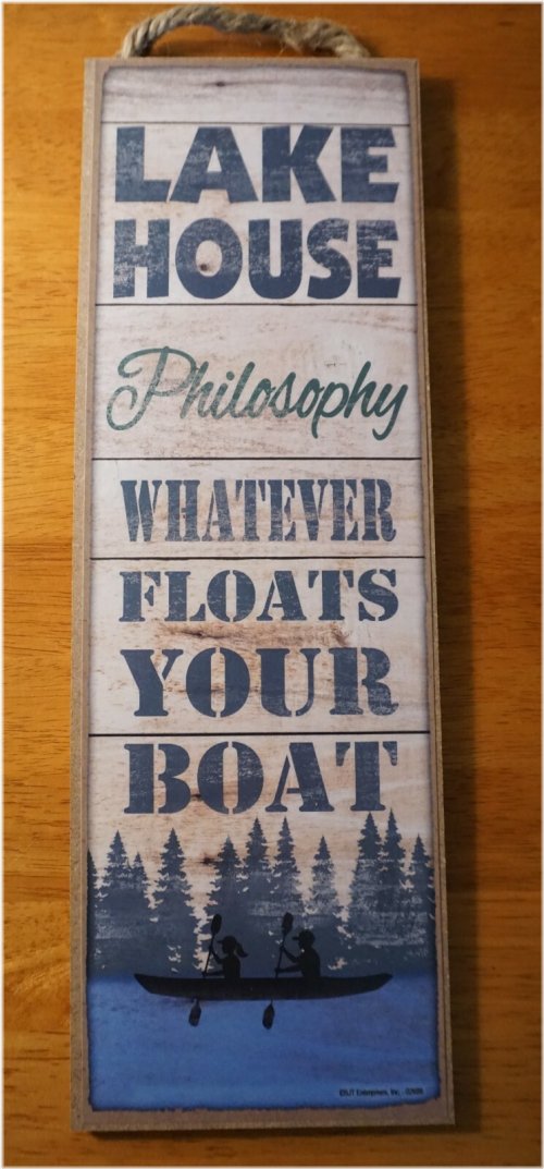 Rustic Wood Plank Sign - Lake Retreat