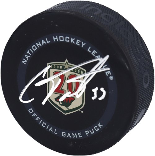 Cam Talbot Autographed Minnesota Wild 20th Anniversary Game Puck
