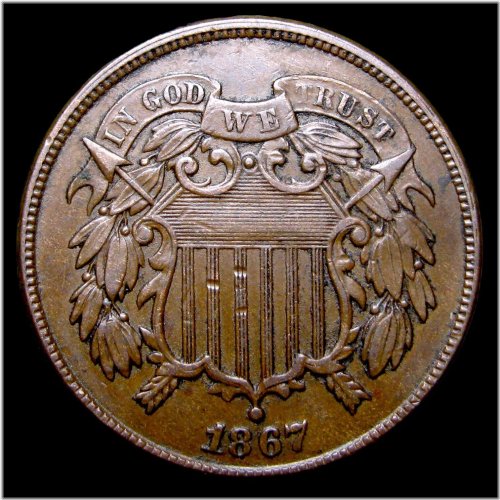 Stunning 1867 Two Cent Piece