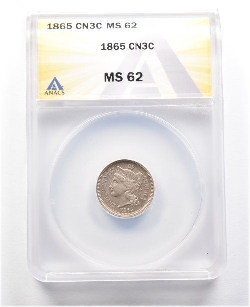 Civil War Era Nickel Coin Graded MS62 by ANACS