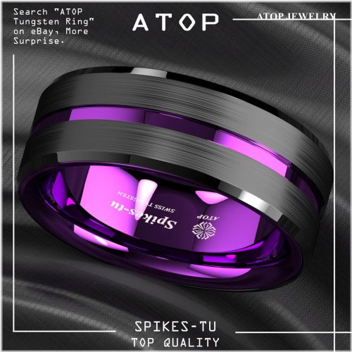 Midnight Amethyst Tungsten Ring