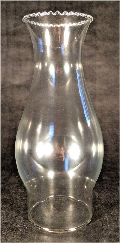 Clear Crimp Top Glass Hurricane Oil Lamp Chimney