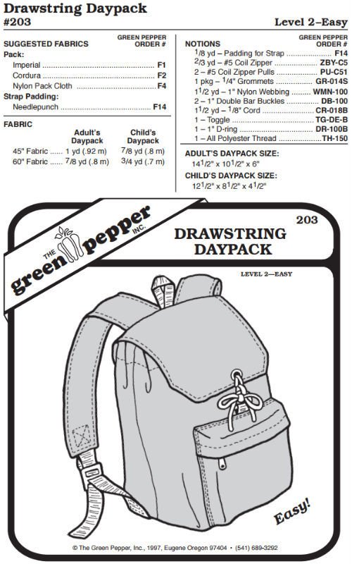 Adventure Ready Drawstring Backpack Pattern