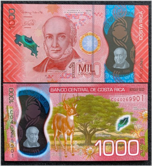 Costa Rica 1000 Colones 2019 P-28 Banknote