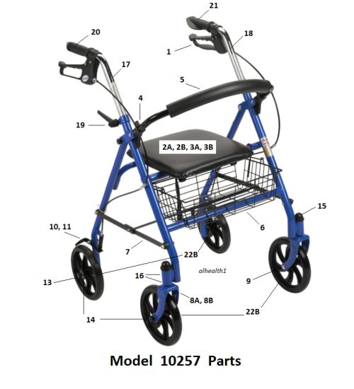 Rollator Parts Kit - Free Shipping Included