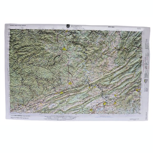 Bluefield 3D Raised Relief Map