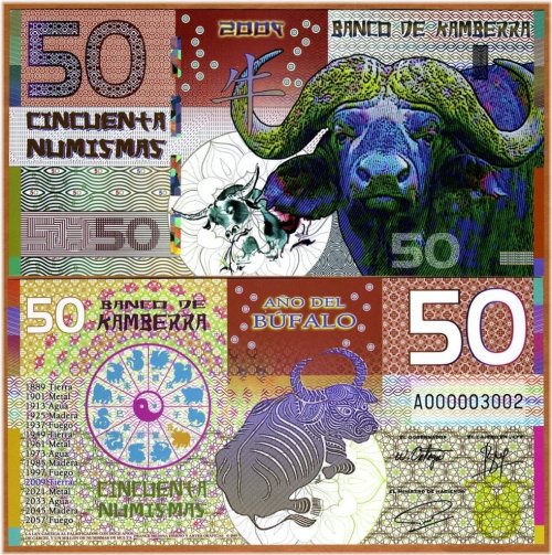 Kamberra Lunar Year 2009 Polymer 50 Numismas - Ox (Bull)