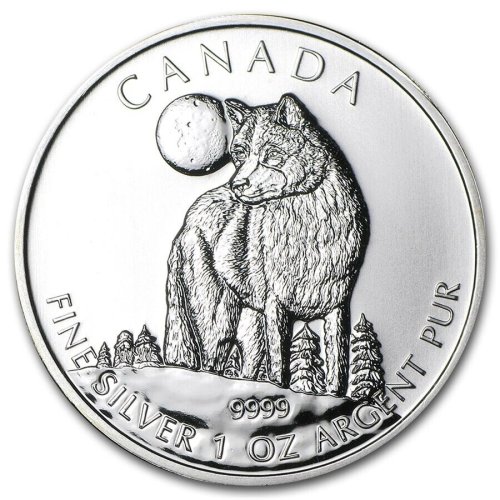 Canadian Wildlife Silver Coin - 2011 Wolf Design