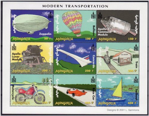 Mongolian Aviation and Exploration Stamps