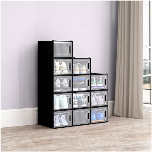 Stackable Shoe Storage Solution - 12 Pack