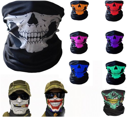 Skull Shield Scarf: Washable Biker-Friendly UV Protection for Face and Neck