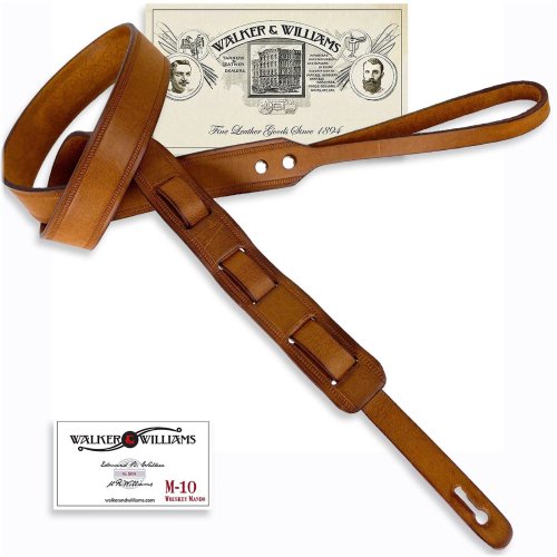 Retro Brown Premium Grain Leather Mandolin Strap by Walker & Williams