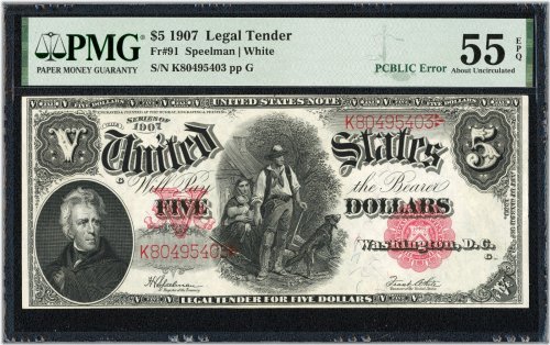 Woodchopper Five Dollar United States Note