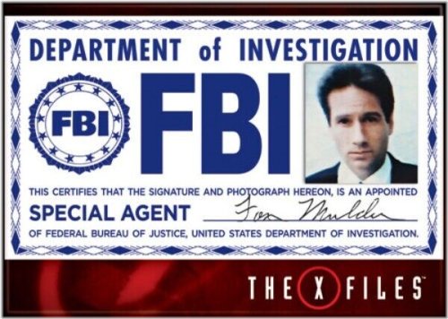 Mulder's FBI Badge Photo Magnet from X-Files TV Series