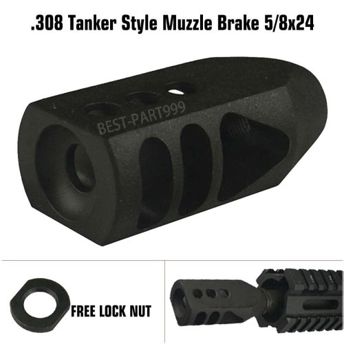 TankerPro Muzzle Brake with Jam Nut for Long-Range Rifles