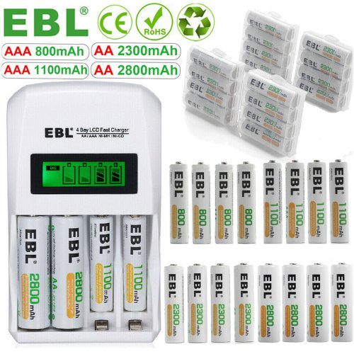 PowerPlus Rechargeable Battery Set with LCD Charger