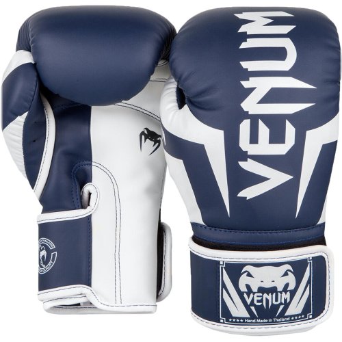 Elite Skintex Leather Training Gloves - White/Navy Blue by Venum