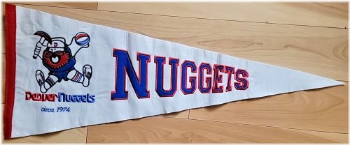 Nuggets Miner Mascot ABA Basketball Pennant - 1974 Vintage Edition
