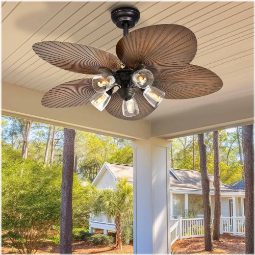 Tropical Breeze Palm Leaf Ceiling Fan