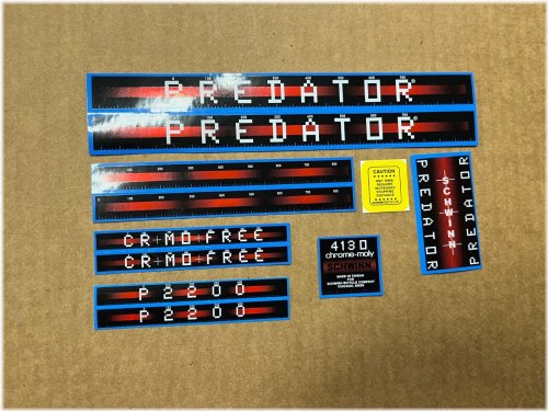 Blue Decal Set for Schwinn Predator BMX P2200 Bike