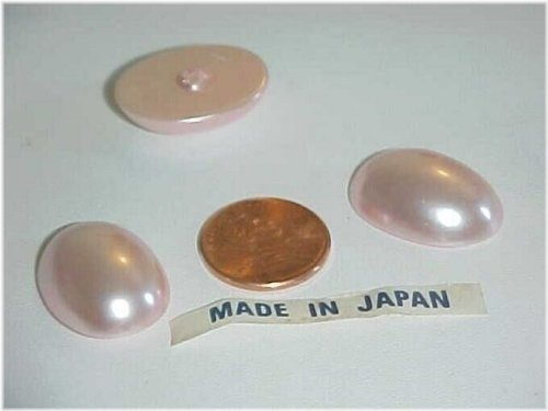 Vintage Japan Pink Pearl Oval Cabochons