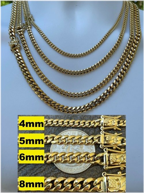 Golden Miami Cuban Link Jewelry Set